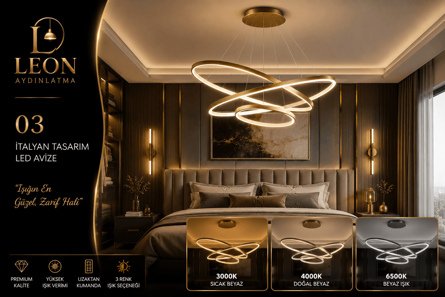 LEON 03 Italian Design Multi-Ring LED Chandelier 1
